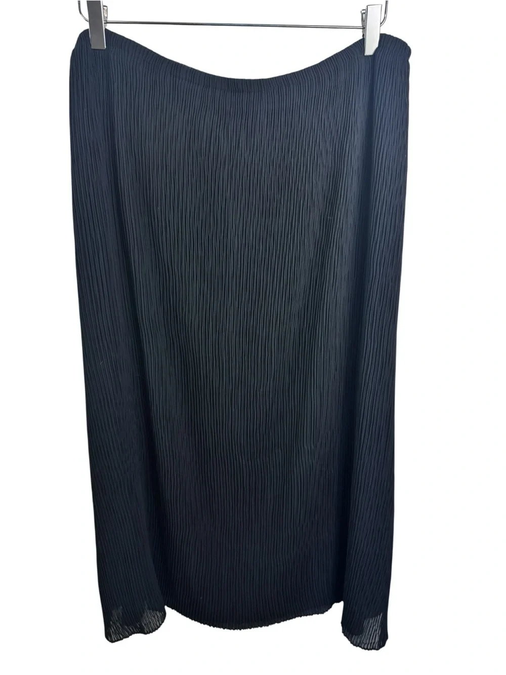 Eileen Fisher Black Pleated Skirt Recycled Polyester Fully Lined Midi Sz M